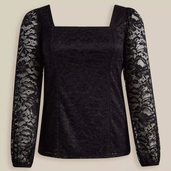 Torrid Fairycore Whimsigoth Witchy Lace Floral Long Sleeve Top Size Large 12 - Picture 3 of 16